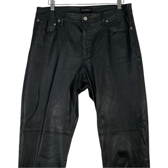 Lucky Brand Bridget Lamb Leather High Rise Pants Size 32 - Picture 4 of 10